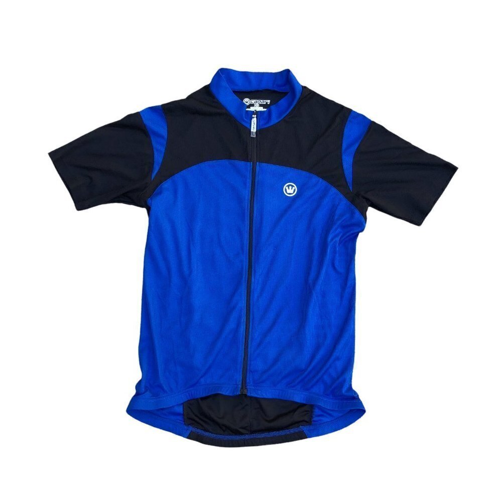 CANARI Cycling Jersey Men's MEDIUM Blue Short Sleeve Full Zip Top Bike​​…​​